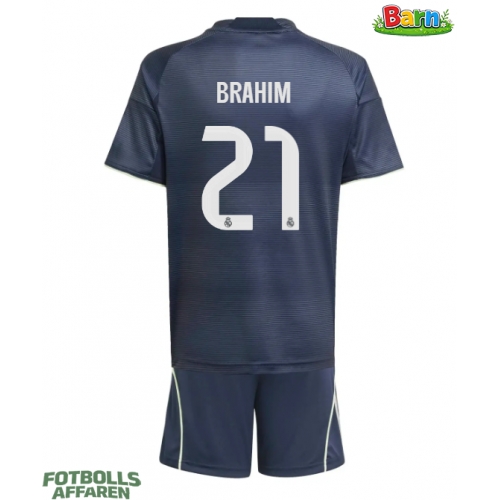 Real Madrid Brahim Diaz #21 Bortaställ Barn 2025-26 Kortärmad (+ Korta byxor)